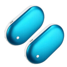 (Blue) 2 Pack Rechargeable Hand Warmers Usb Power Bank Electric Pocket Heater Warmer