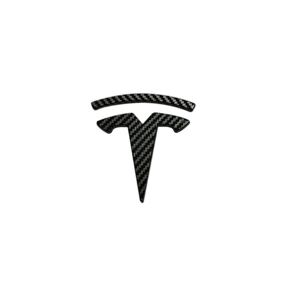 (Tesla Model 3, Glossy Carbon) 3Pcs Logo Emblem Sticker For Tesla Model 3/Y Red/Black 4754135875069