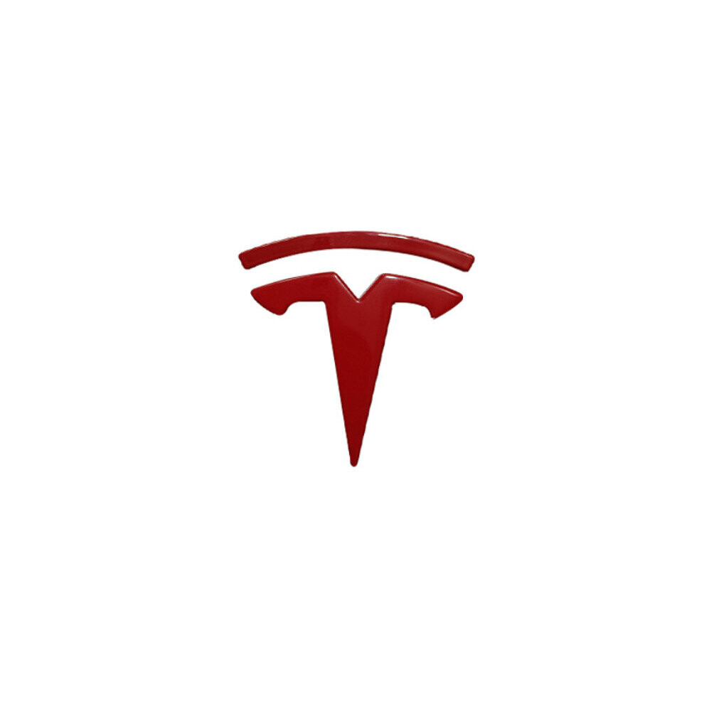 (Tesla Model 3, ) 3Pcs Logo Emblem Sticker For Tesla Model 3/Y Red 4754135875090
