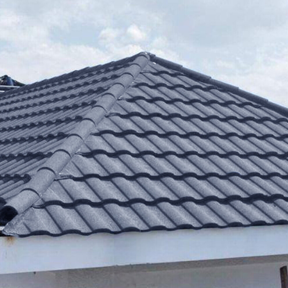 (Grey) Rainbow Tile Stone Coated Metal Roofing Shingles 5pcs