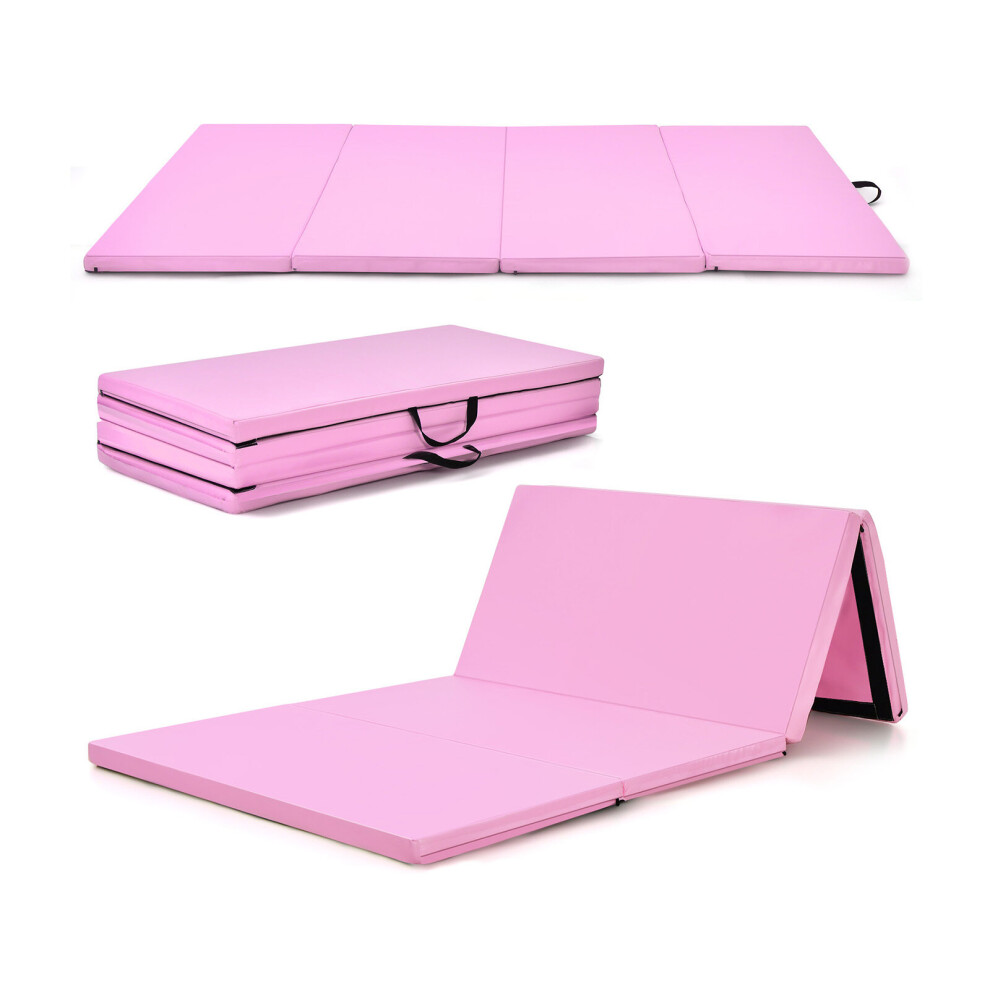 240 x118cm Folding Gymnastics Mat Thick Yoga Mat Waterproof w/ Handles