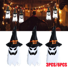 LED Light Ghost Windsock Hanging Halloween Decoration Garden Home Prop