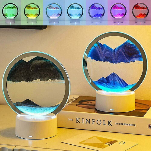 3D Sandscape in Motion Display Moving Sand Frame Art Picture Glass Flowing Gift 1