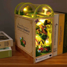 ( The forest of fireflies) Rolife LED Book Nook Kit DIY 3D Adult Wooden Puzzle Bookshelf Insert Decoration