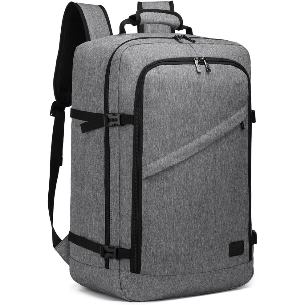 (Grey) Kono Carry on Backpack 55x35x20cm Large Cabin Flight Bag Travel Hand Luggage Shoulder Bag