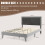 Costway (Double, Grey) Bed Frame Upholstered Platform w/Headboard Wooden Slats 2