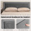 Costway (Double, Grey) Bed Frame Upholstered Platform w/Headboard Wooden Slats 5