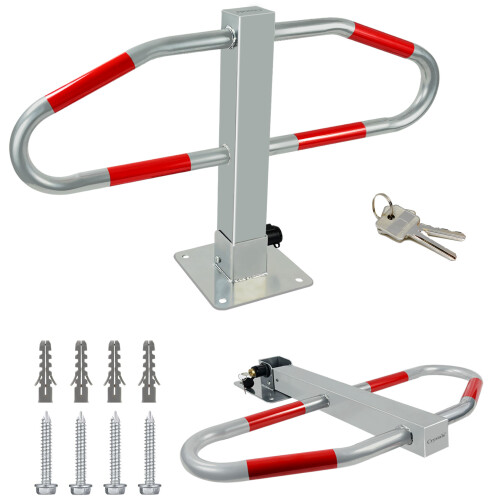 Folding Locking Parking Post Barrier Security Driveway Car Park Drive