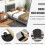Costway (Single, Grey) Bed Frame Upholstered Platform w/Headboard Wooden Slats 4