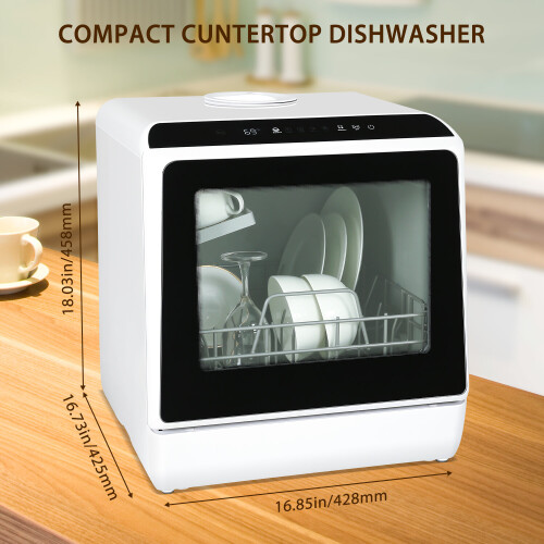 ELECWISH (Black) 5L Mini Dishwasher 6-Program TableTop Dish Cleaner 2