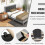 Costway (Double, Grey) Bed Frame Upholstered Platform w/Headboard Wooden Slats 4