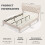 Costway (Double, Beige) Bed Frame Platform Bed w/Tufted Headboard Wooden Slats 2