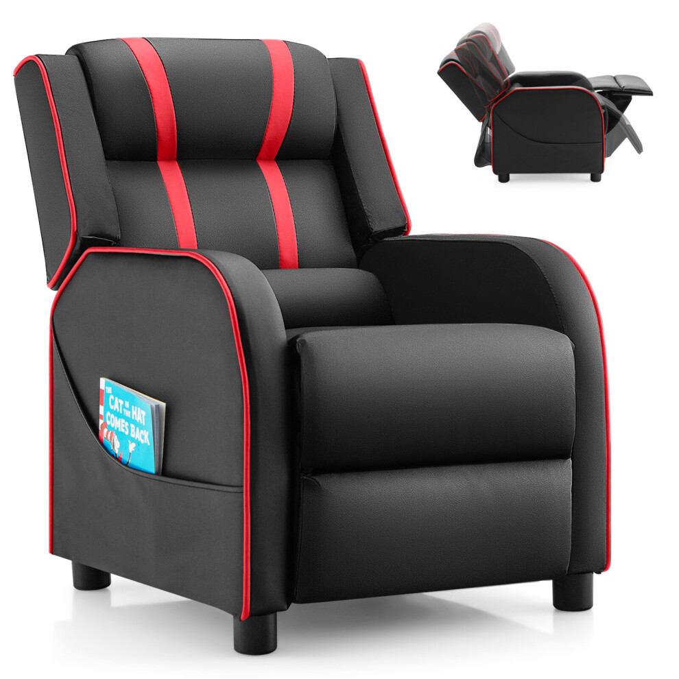 Kids Recliner Chair Ergonomic PU Leather Sofa Upholstered Armchair