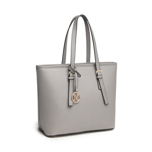 (Grey) Minimalist Tote Handbag Structured 1