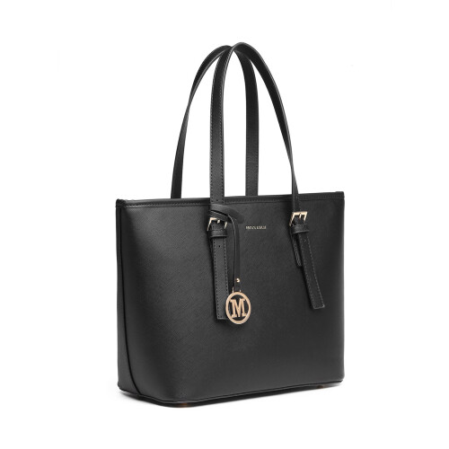 Miss Lulu (Black) MISS LULU Minimalist Tote Handbag Structured 1