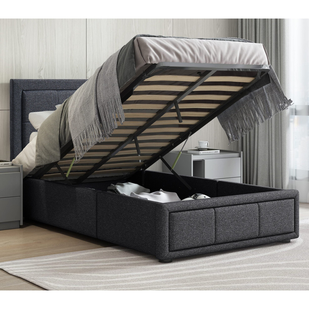 Dark grey ottoman store double bed