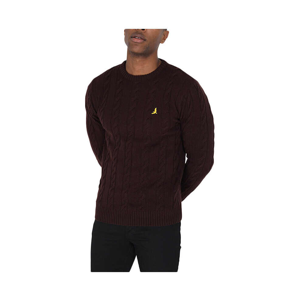 (Maroon, S) BRAVE SOUL Mens Jumper Knitted Cardigan