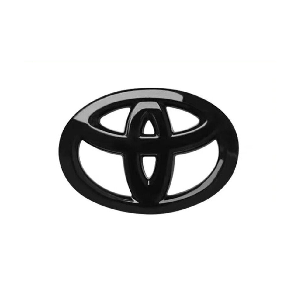 (Glossy Black, 12cm*8.5cm) 1pcs Toyota Logo Front Grill Rear Tailgate Emblem