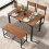 Costway 4-Piece Modern Dining Table Chair Set Industrial Gathering Table Set 6