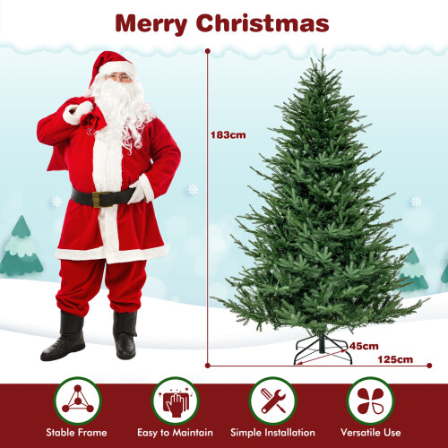 Casart 6 FT Pre-Lit Christmas Tree Hinged Xmas Tree With 8 LED Lighting Modes 1