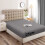 (King: (152 x 200)cm, Grey) 25 CM Bed Sheet Extra Deep Fitted Sheet & Pillowcases Pair 1