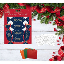 6 Mini Christmas Crackers Kit Make and Fill Your Own Blue Pop Bang
