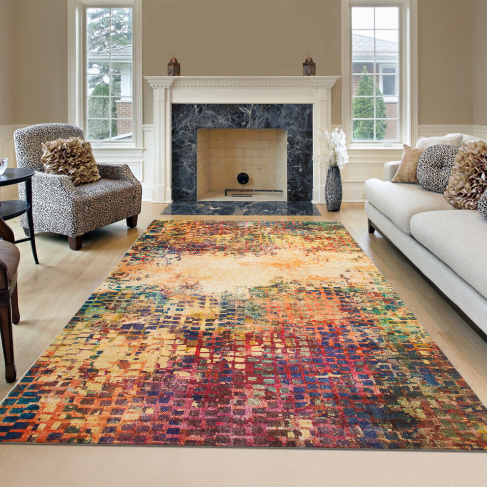 Imperial Rooms (160 Cm X 230 Cm (5.2Ft X 7.5Ft)- Large Area Rug/Carpet., Vibrant- Cashmere Rug) Large Traditional Rugs Living Room Carpet Door Mat Yellow