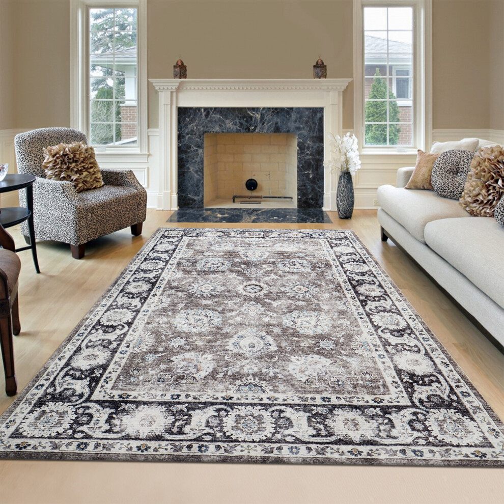 Imperial Rooms (160 Cm X 230 Cm (5.2Ft X 7.5Ft)- Large Area Rug/Carpet., Harmony- Cashmere Rug) Large Traditional Rugs Living Room Carpet Door Mat Brown