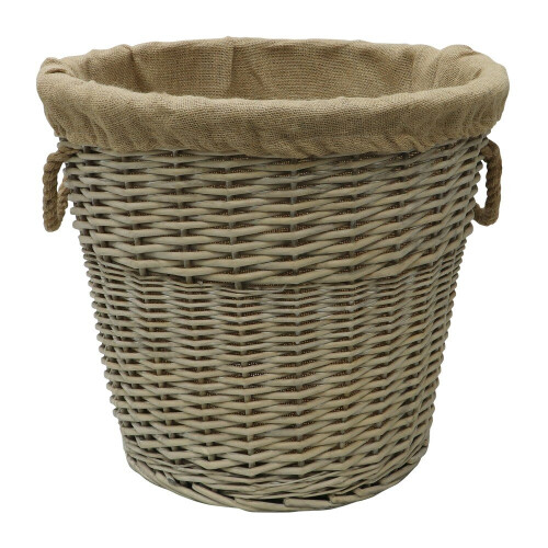 Antique Wash Round Lined Chnkylog Basket 2