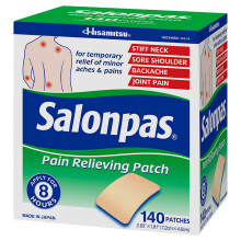 Hisamitsu Salonpas Schmerzlinderndes Pflaster, 140 Pflaster (7.2 cm x 4.6 cm)
