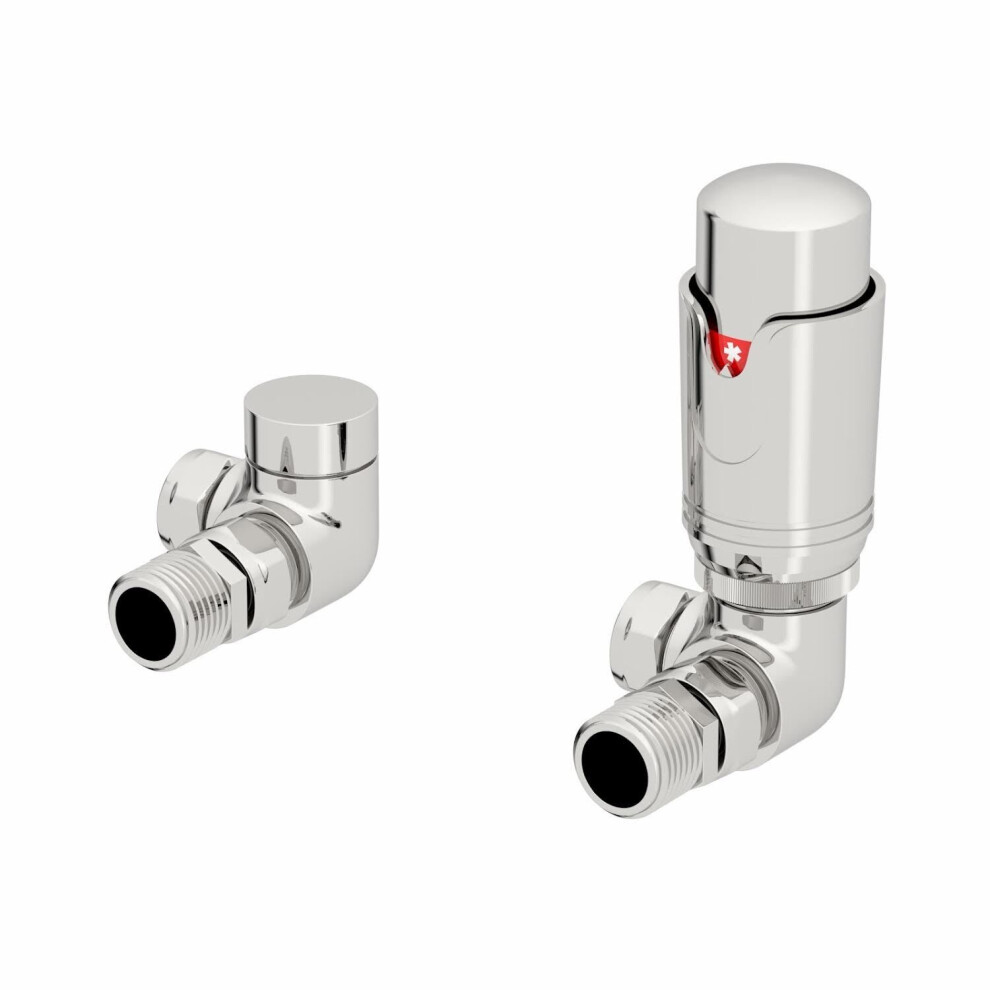 Duratherm Corner Chrome Thermostatic Radiator Valve Pack - 15Mm 5056696003653