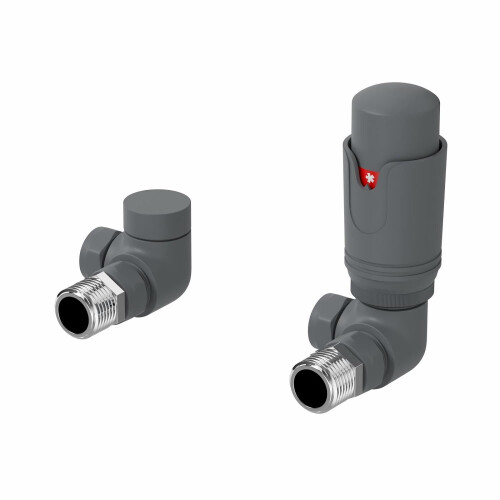 DuraTherm Corner Anthracite Thermostatic Radiator Valve Pack - 15mm 1