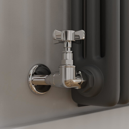 DuraTherm Corner Cross Head Chrome Radiator Valves - 15mm 2