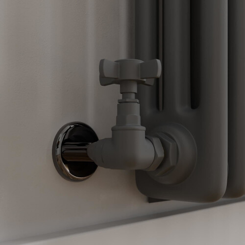 DuraTherm Corner Cross Head Anthracite Radiator Valves - 15mm 2