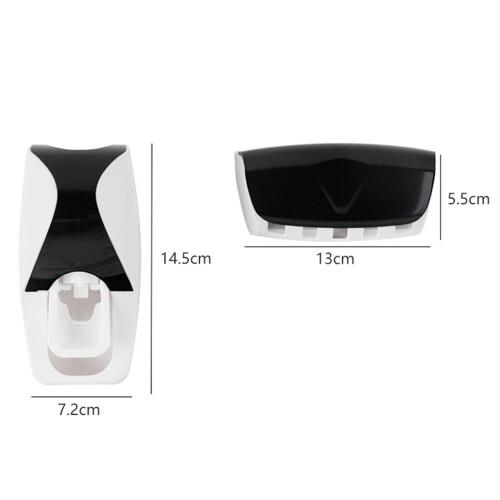 2X Auto Automatic Toothpaste Dispenser+5 Toothbrush Holder Set Wall Mount Stand 1