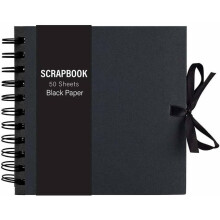 (Black, Medium (50 Paper Sheet)) MantraRaj Scrapbook 50/40 Kraft Paper Sheet DIY Scrapbooking Instax Mini Photo Journal Album for Wedding, Birthday, Gift Available in 3 Colors & Sizes