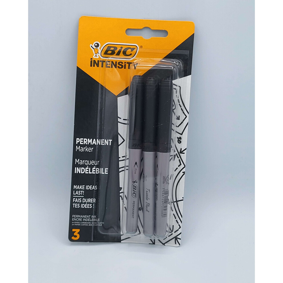 BIC Intensity Permanent Marker Ink Pens - 3 Pack 0.8mm