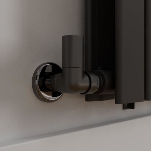 DuraTherm Corner Black Radiator Valve Pack - 15mm 2
