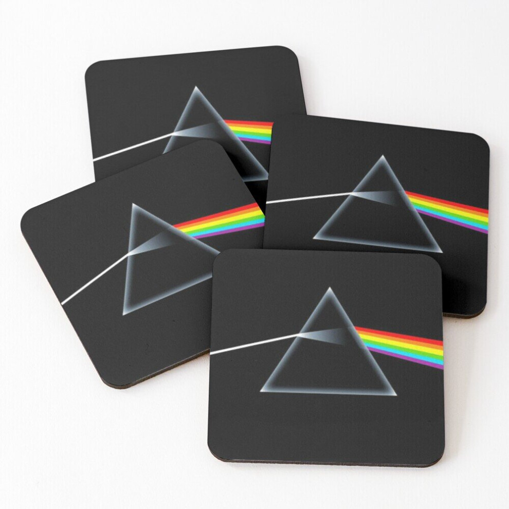 Leather Coasters Pink Floyd - Dark Side Of The Moon Set of 4 / 4 x 4 inch