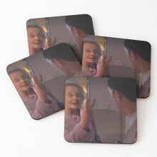 Leather Coasters Gavin and Stacey Doris Set of 4 / 4 x 4 inch