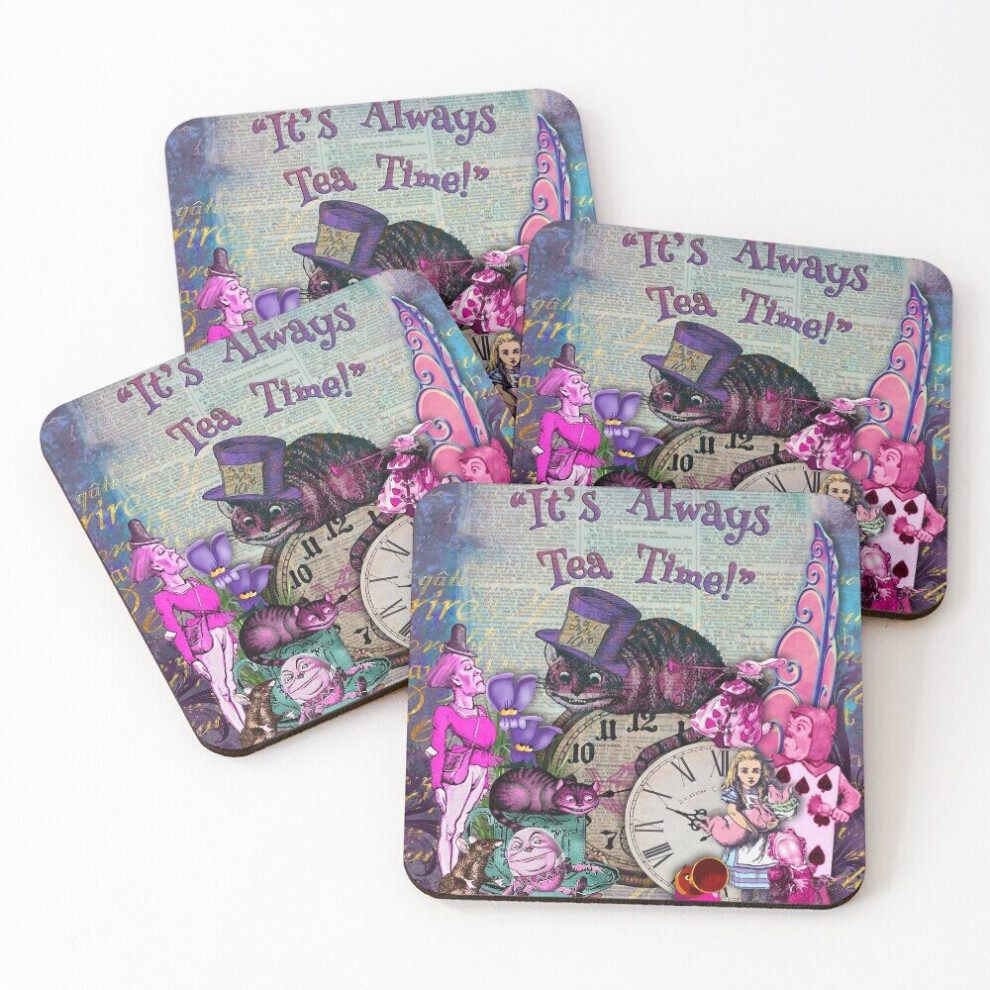 Leather Coasters alice vintage Set of 4 / 4 x 4 inch-image-OPC-PCGVMQD-NEW