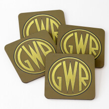 Leather Coasters GWR Great Western Railway Roundel Set of 4 / 4 x 4 inch