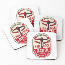 Leather Coasters Rock and Stone Set of 4 / 4 x 4 inch