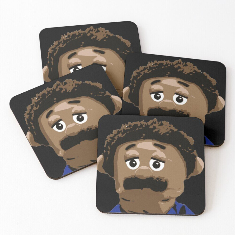 Leather Coasters Awkward Puppets  Set of 4 / 4 x 4 inch-image-OPC-PCGVNXJ-NEW