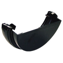 FloPlast Half Round External Stop End, 112mm - Black