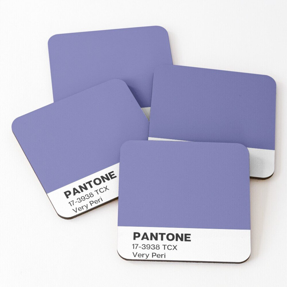 Leather Coasters Pantone Very Peri Set of 4 / 4 x 4 inch