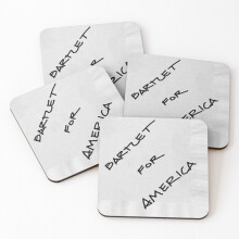 Leather Coasters Bartlet For America Set of 4 / 4 x 4 inch