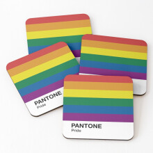 Leather Coasters Pantone Pride Set of 4 / 4 x 4 inch