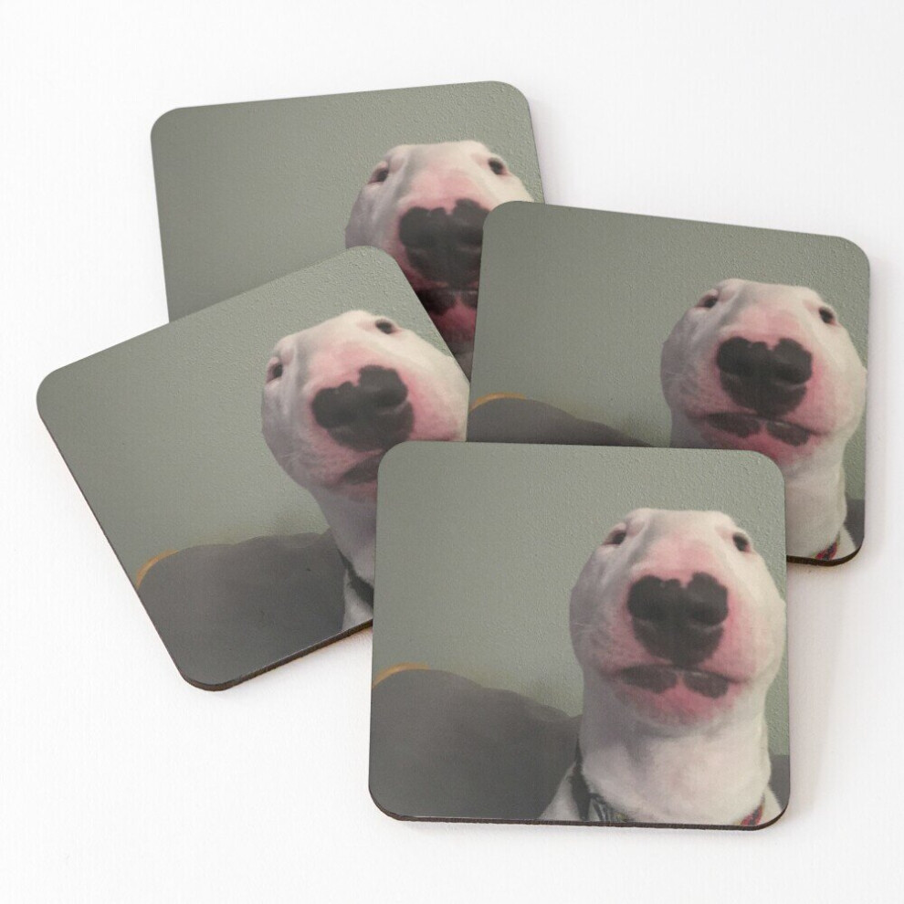 Leather Coasters @PupperNelson: "Walter" Original Set of 4 / 4 x 4 inch-image-OPC-PCGVPMD-NEW