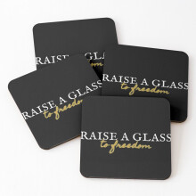 Leather Coasters hamilton " raise a glass to freedom Set of 4 / 4 x 4 inch